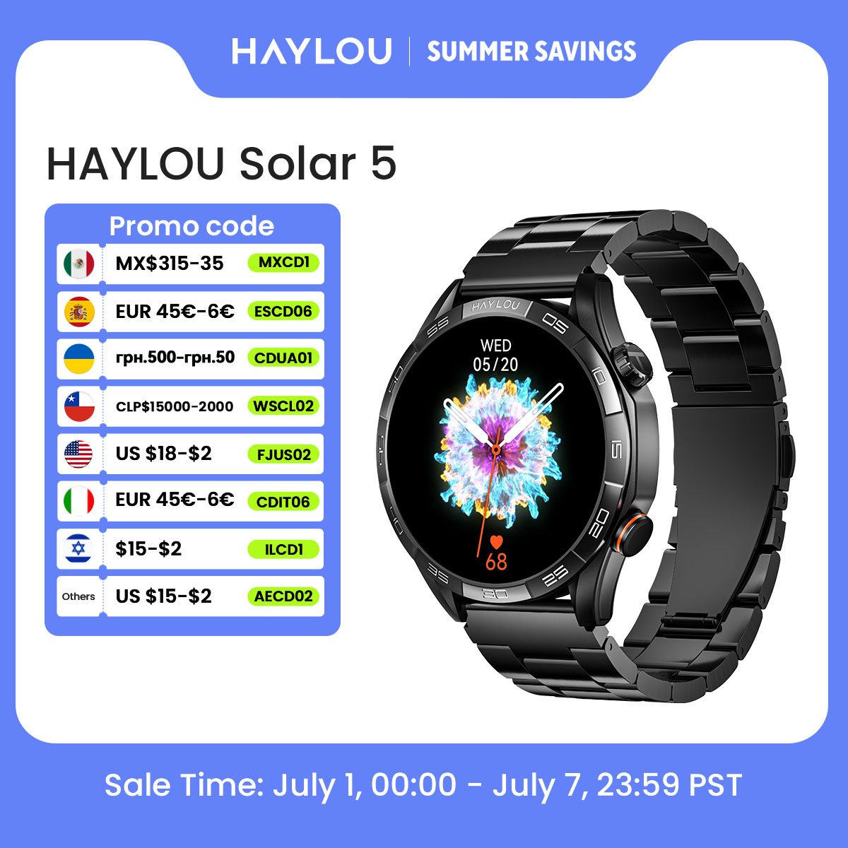 HAYLOU Solar 5 Voice Calling S – Smartwatch Health Watches For Men recenzja i cena