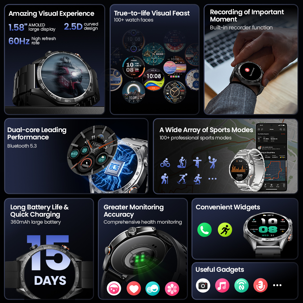 HAYLOU Solar 5 Voice Calling S – Smartwatch Health Watches For Men recenzja i cena