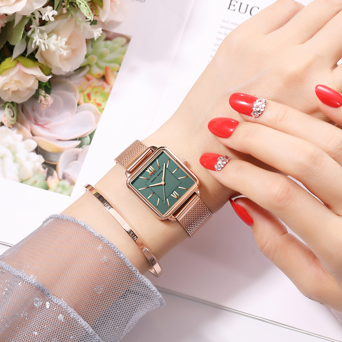 Ladies Square High Quality Sta – Mesh Stainless Strap recenzja i cena