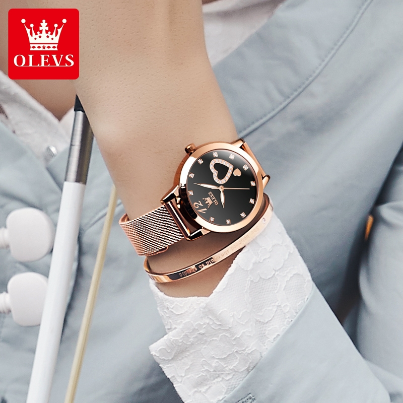 OLEVS Elegant Quartz Watch for – Mesh Stainless Strap recenzja i cena