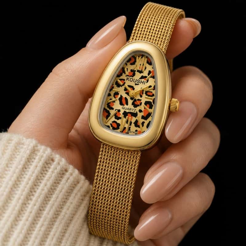 New Fashion Leopard Print Dial – Mesh Stainless Strap recenzja i cena