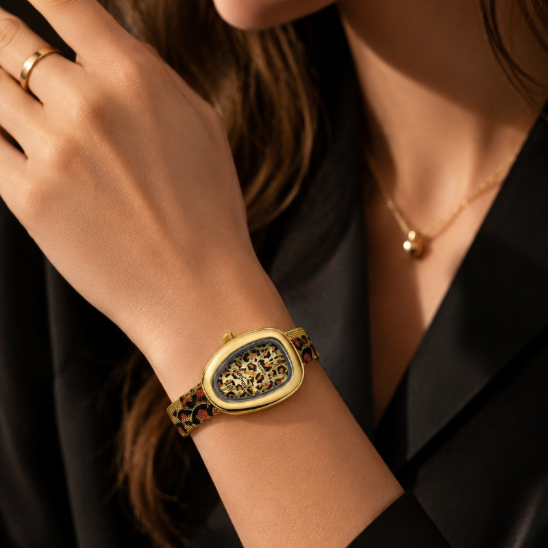 New Fashion Leopard Print Dial – Mesh Stainless Strap recenzja i cena