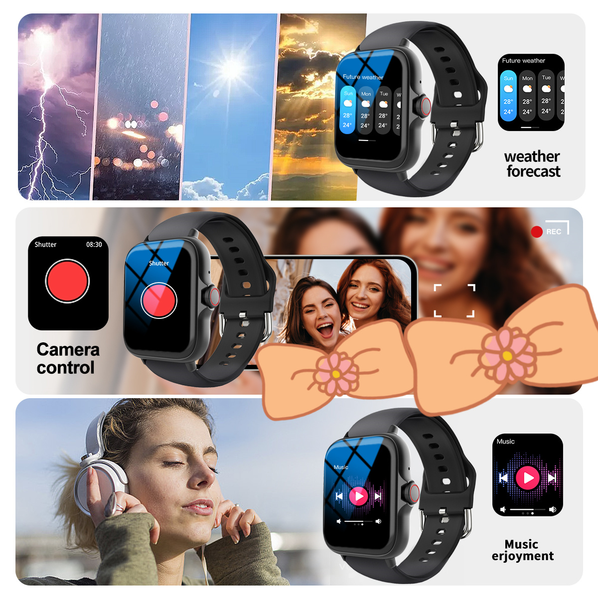 Smartwatch Sports Music Contro – Smartwatch Iphone Watches For Women recenzja i cena