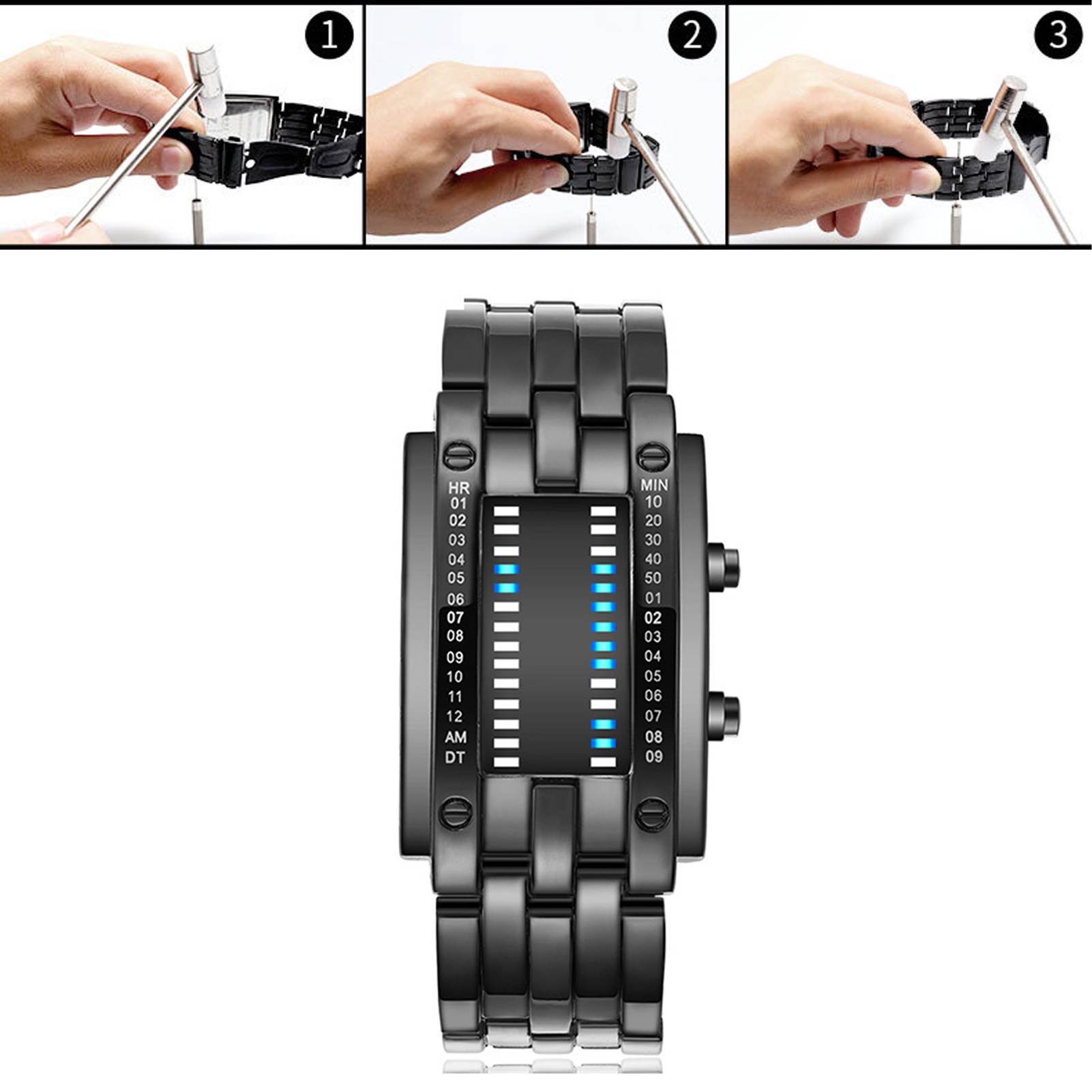Premium Binary Matrix Blue LED – Smartwatch Premium Watches For Women recenzja i cena