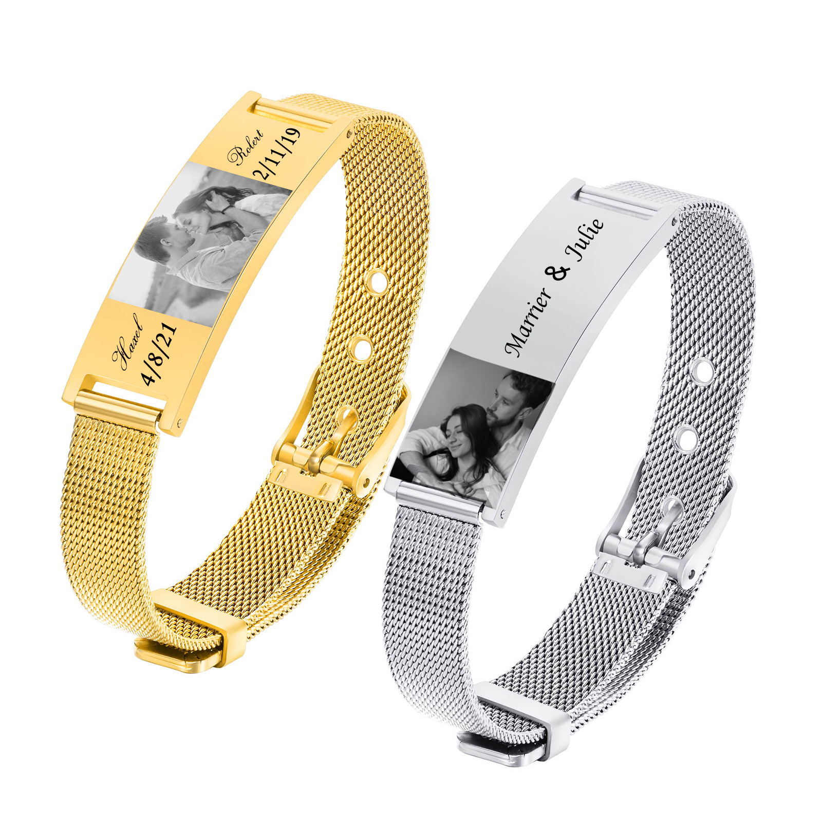 Personalized Photo Bracelet, S – Mesh Stainless Strap recenzja i cena