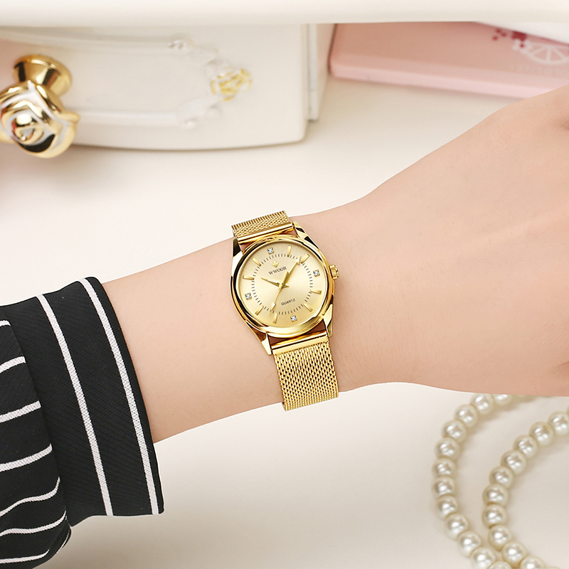 WWOOR Luxury Brand Dress Gold  – Mesh Stainless Strap recenzja i cena