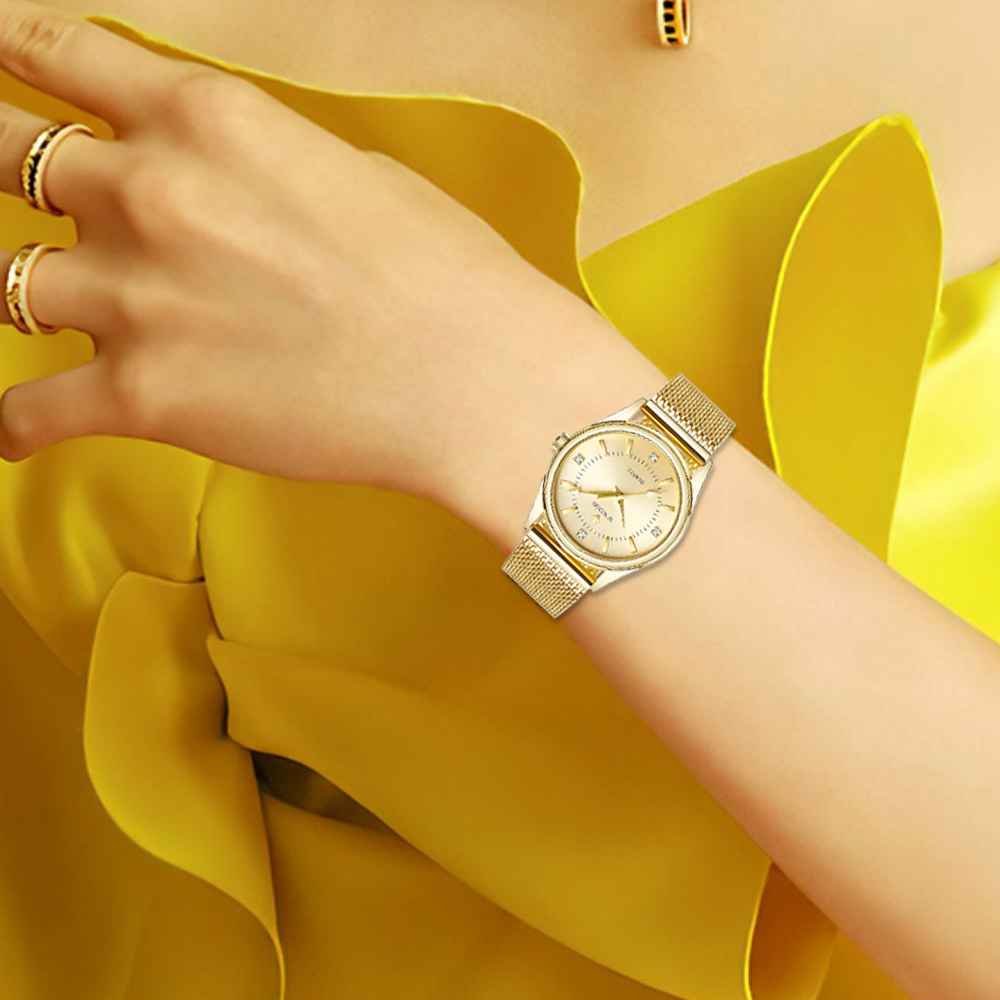 WWOOR Luxury Brand Dress Gold  – Mesh Stainless Strap recenzja i cena